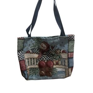 Vintage  Mohawk Home Festive Snowman Tote Bag